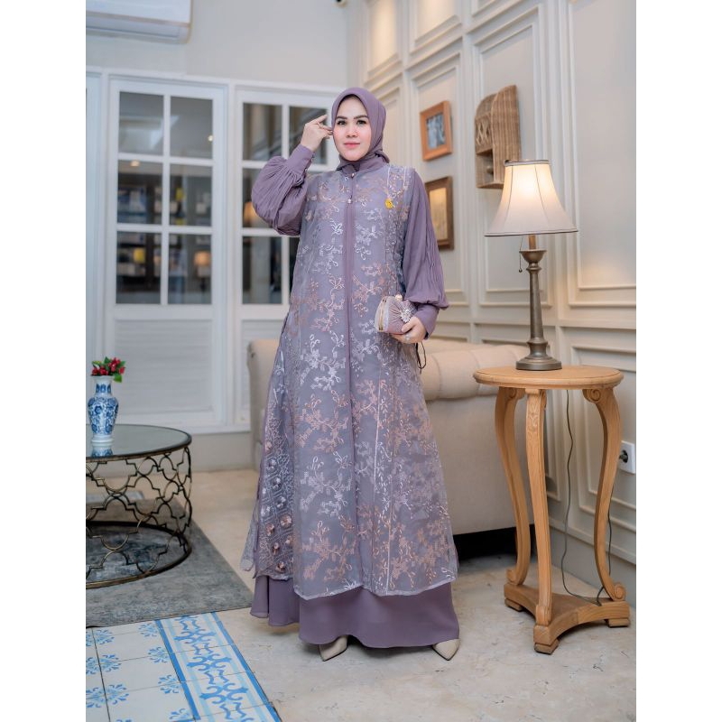 gamis terbaru amara series set hijab by ALT jaleeka original terlaris
