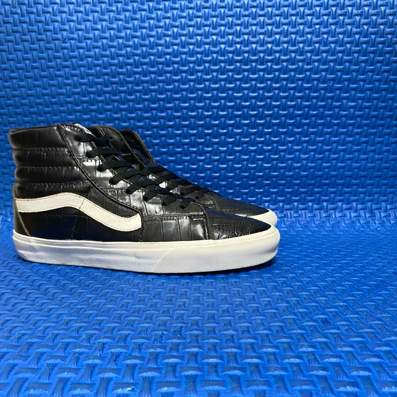 Sk8-Hi reissue black leather croc
