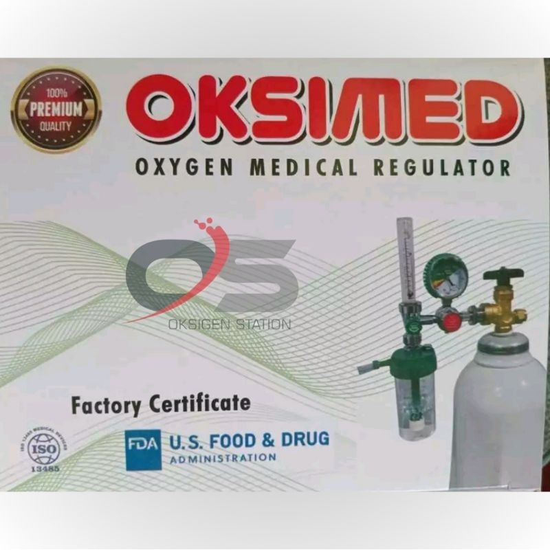 regulator oksigen OKSIMED / regulator siap pakai / konektor oksigen