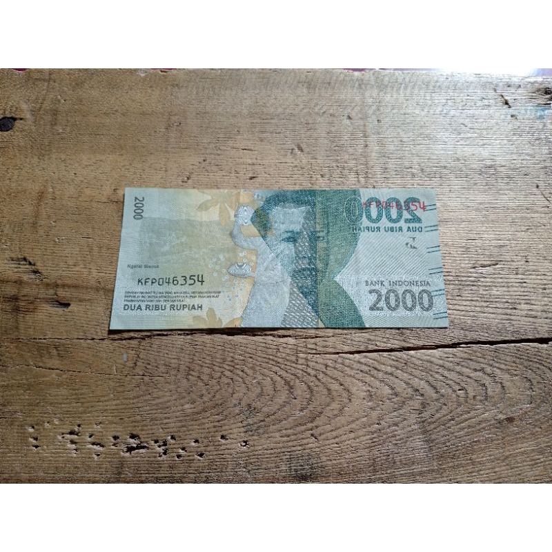 uang misprint tinta tembus 2000 rupiah original