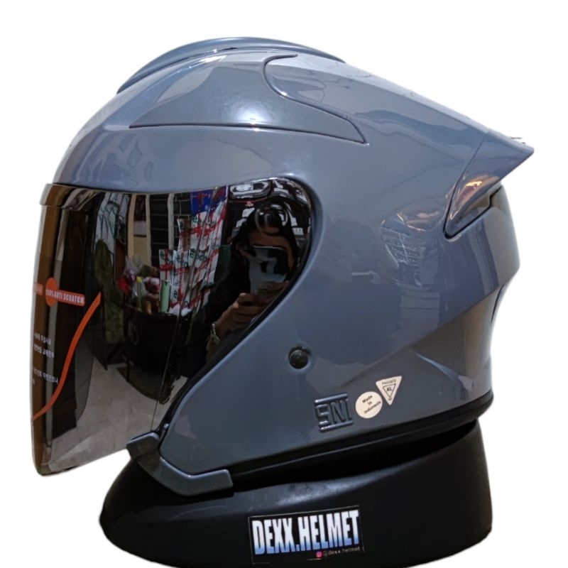 HELM MRX EQUSS DOUBLE VISOR HALF FACE SOLID ORIGINAL