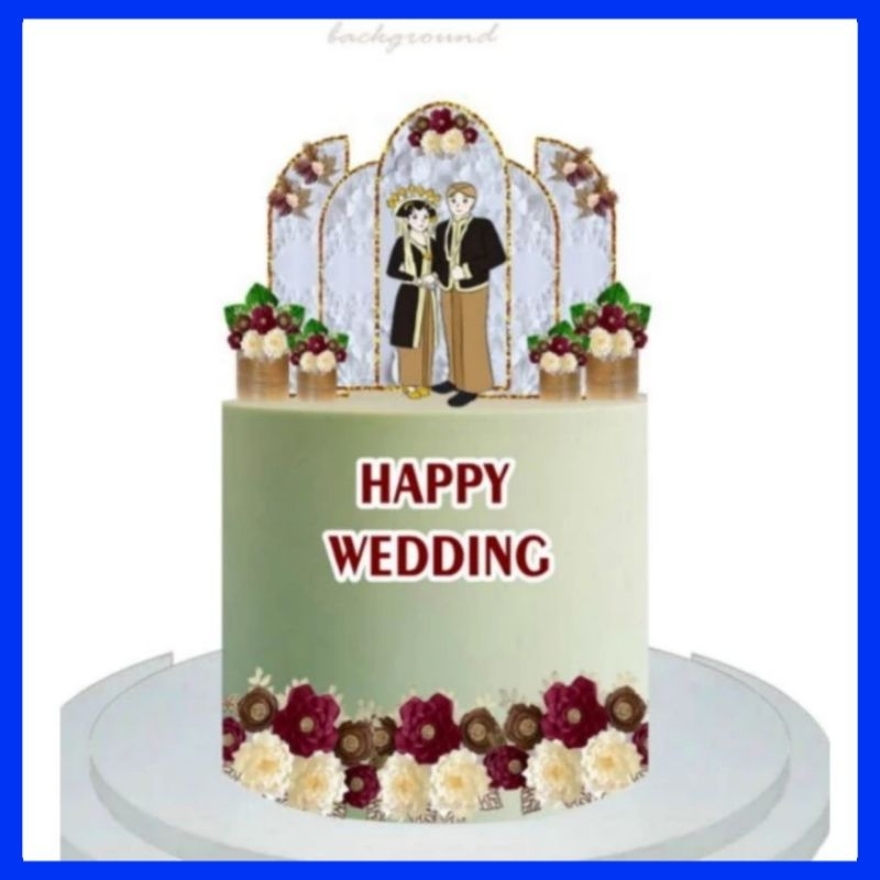 hiasan kue wedding/topper cake/dekorasi kue/wedding minimalis