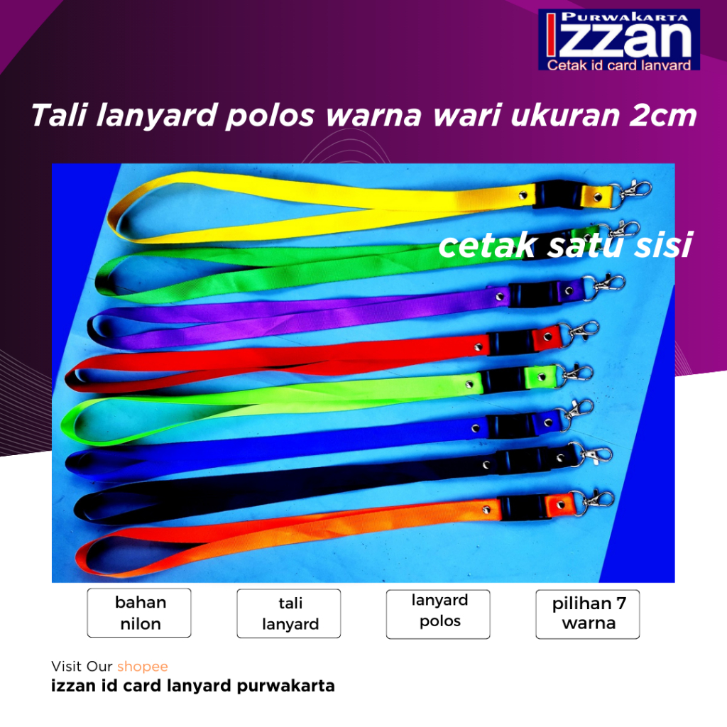 

tali lanyard lebar 2cm tali id card nametag kalung lanyard idcrd 2cm