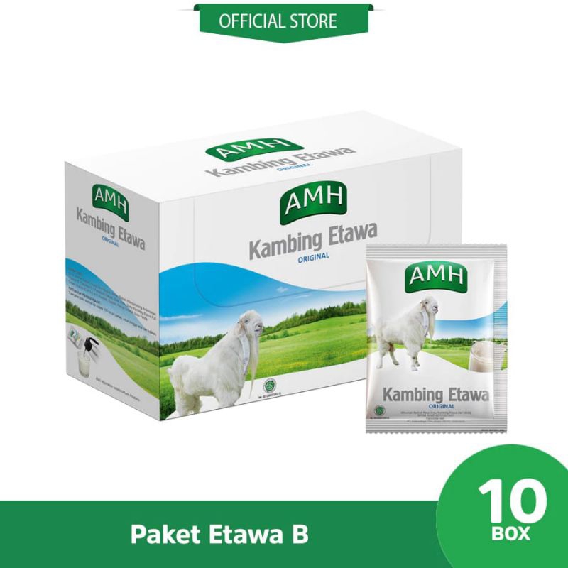

SUSU ETAWA AMH ORIGINAL 1 BOX ISI 10 SACHET Susu Kambing Etawa AMH Original Rasa Vanila 10 Sachet Susu Kambing Etawa Bubuk Full Cream