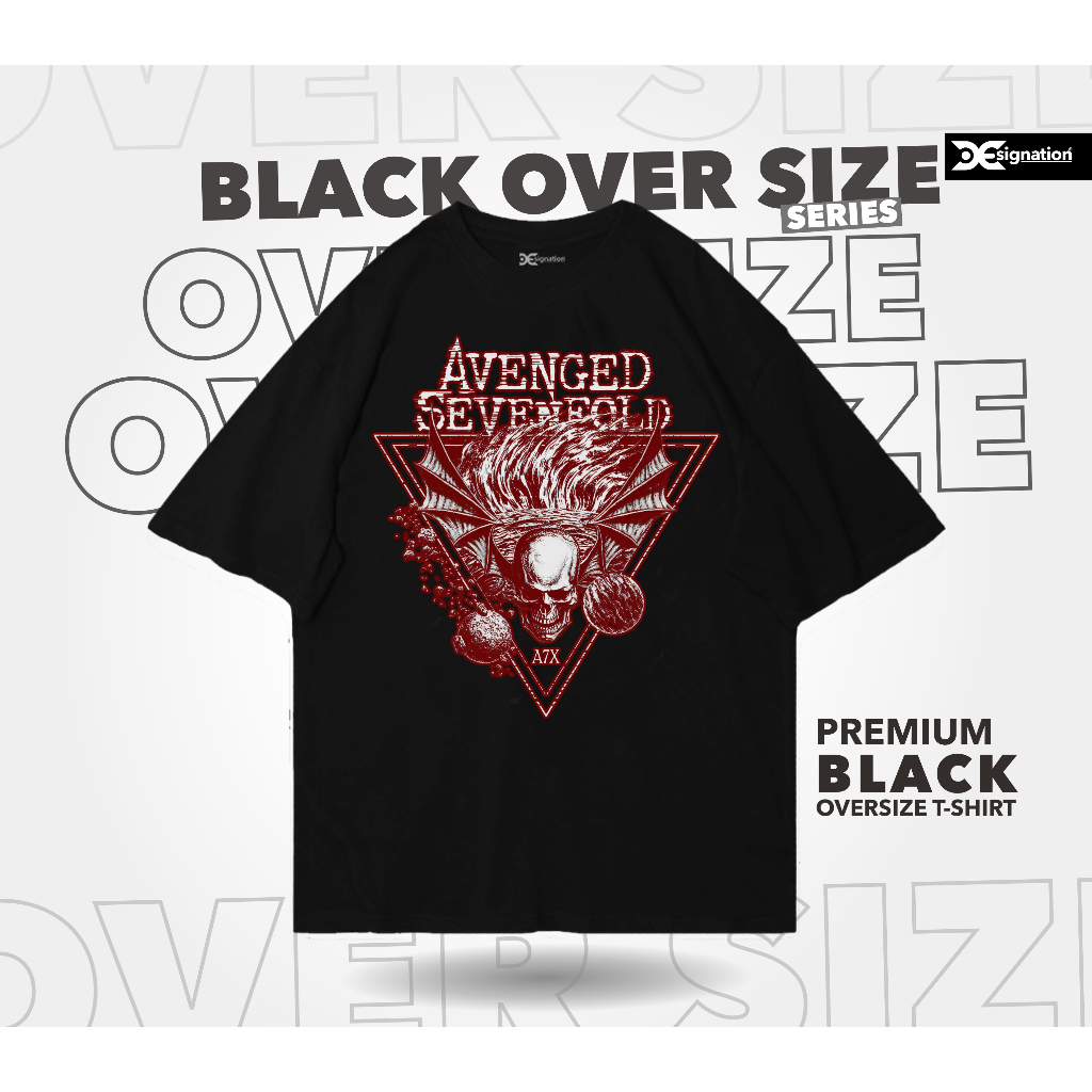 Designation - Kaos BAND A7X AVENGED SEVENFOLD Oversize Black Cotton Combed 24s / Tshirt Music A7X Ro