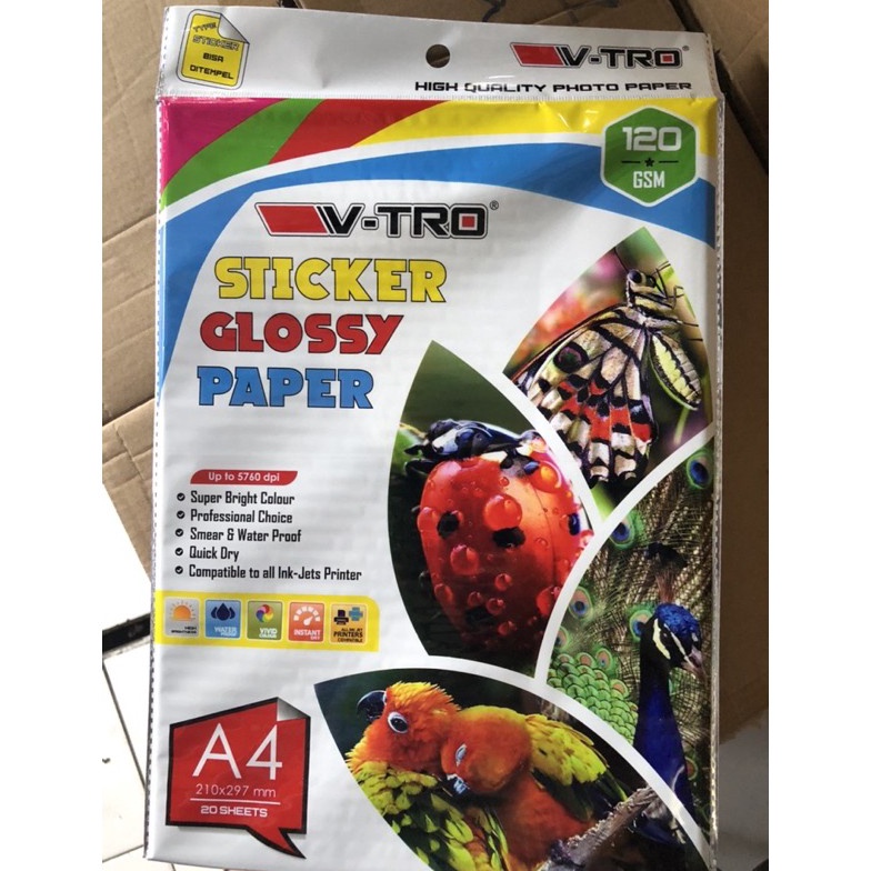 

Laris glossy sticker paper a4 12 gsm isi 2 vtro 82