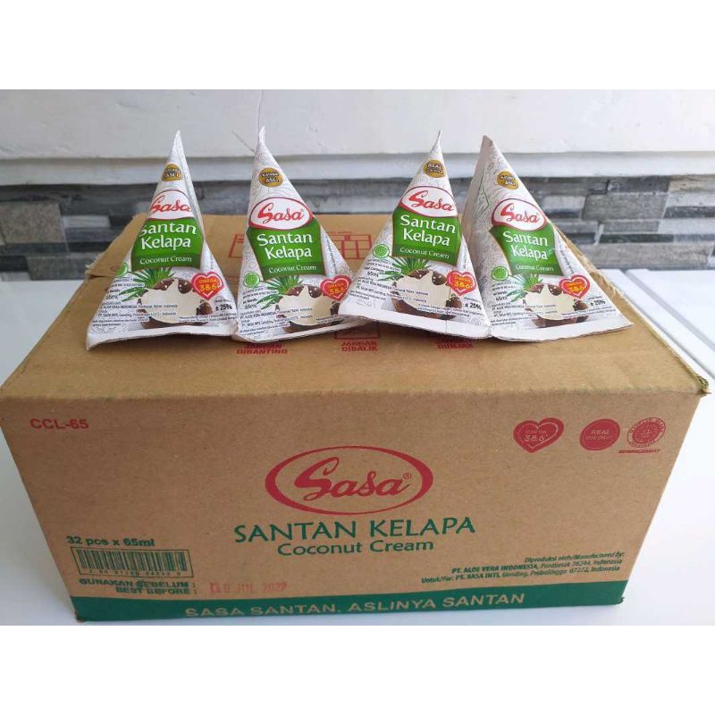 

Sasa Santan kelapa cair 65 ml 1 karton isi 32 pcs