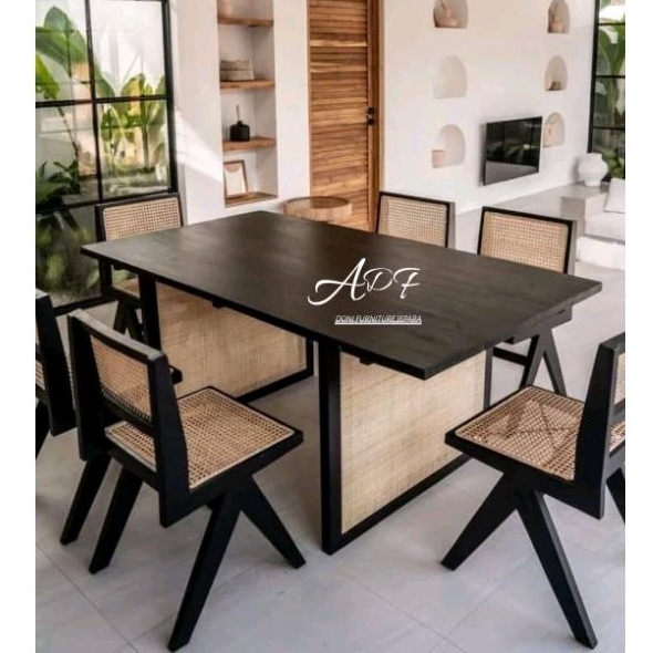 Meja Makan Minimalis Set Meja Makan Kursi 6 Kayu Jati