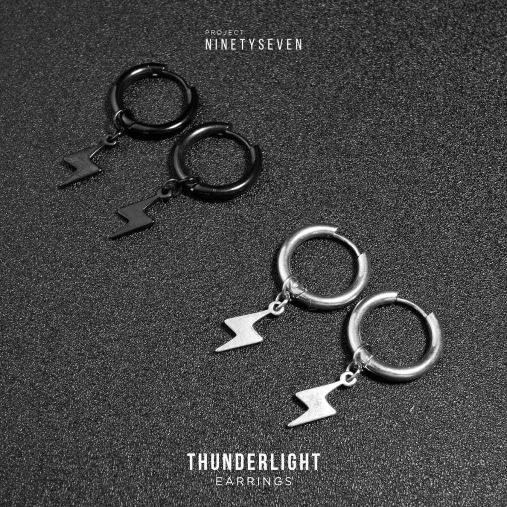 1212 THUNDERLIGHT Earrings  Anting Pria Wanita Anti Karat Anting Jepit dan Anting Tusuk grosir