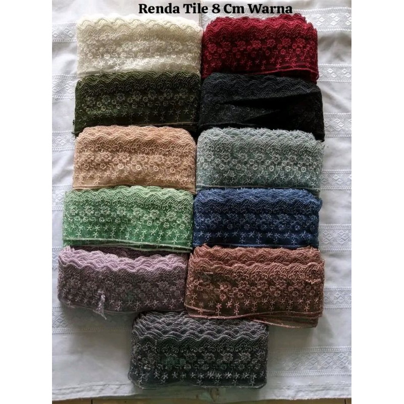 1212 Fasion sale Renda Tile 8cm Warna gas