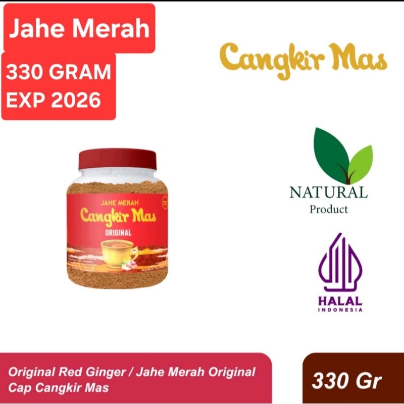 

Jahe Merah Cangkir Mas orinal 330gr Temulawak herbal alami serbuk jahe merah untuk kesehatan stamina