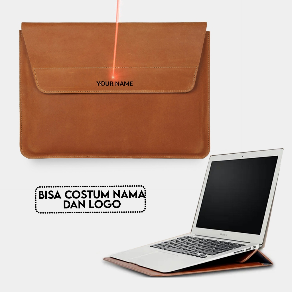 Laptop Sleeve Kulit Sapi Asli Crazy Horse Z2 Tas Laptop 11 13 15 inch Bisa Costum Nama Logo