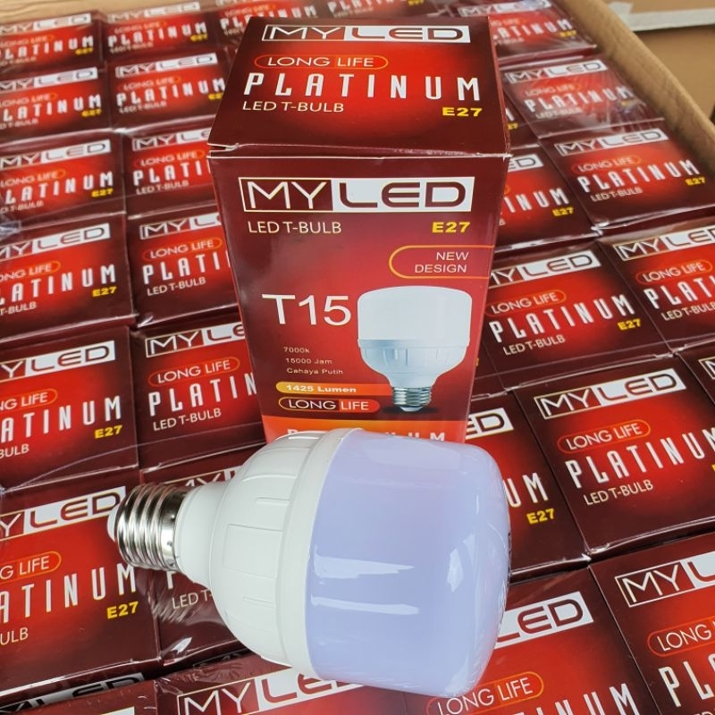 Lampu Led Listrik T-Bulb 15watt Penerangan Rumah 15w My Led Platinum