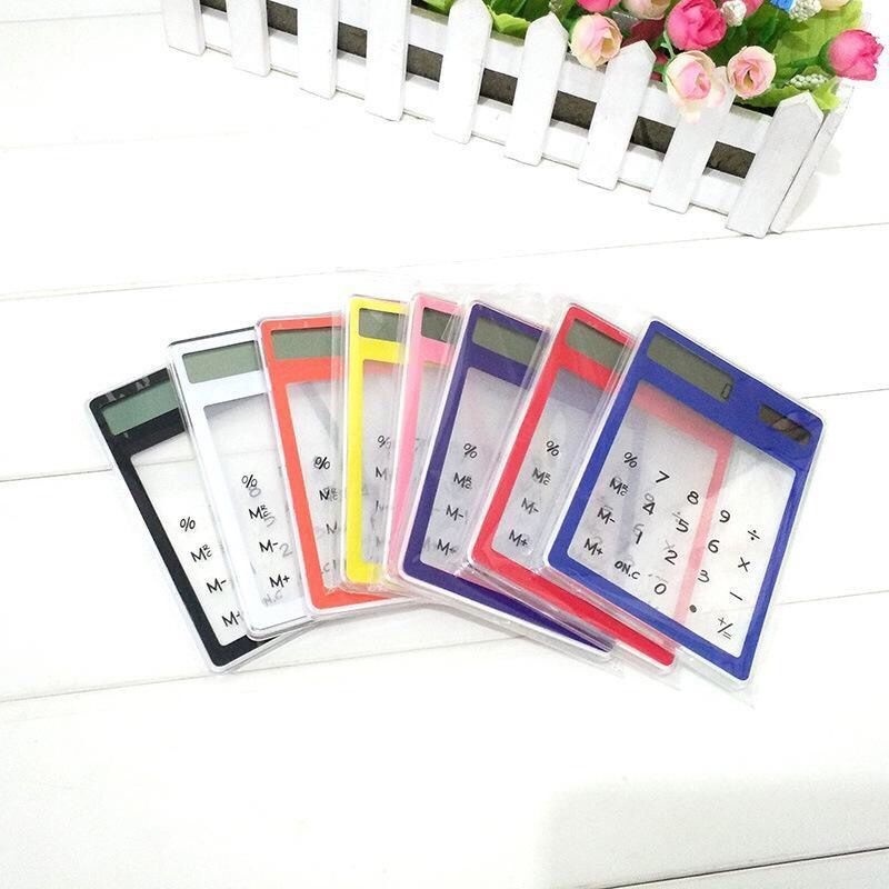 

ABS Kalkulator Mini Aesthetic Calculator Mini Portable Ultra Tipis Transparan 8 Digit L Touchscreen Kalkulator Kecil Tenaga Surya Simple Untuk Sekolah Dan Kantor