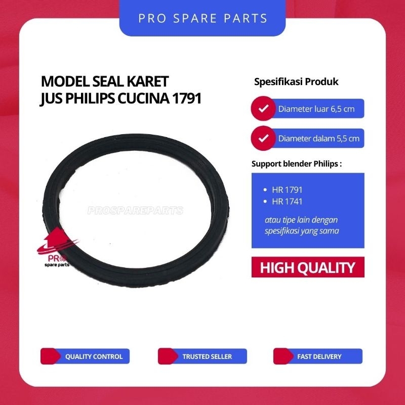 Seal Karet Blender Philips HR 1791 - Sil Karet Pengencang Gelas Blender Philips Cucina - Karet ANTI 