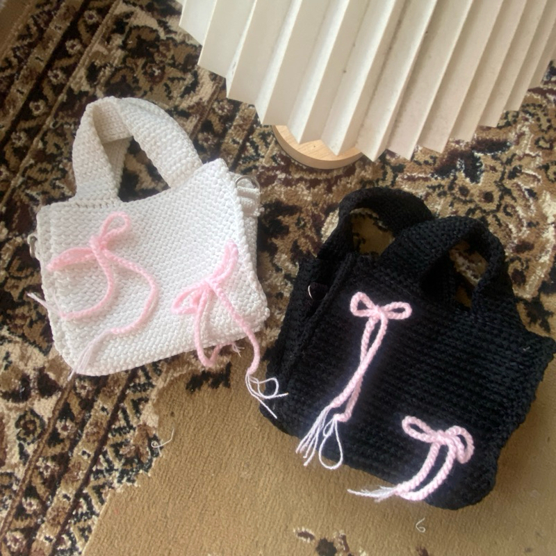 KNITARIAN - Esther Coquette Bag - Tas Rajut Coquette - Tas Rajut Pita - Coquette Bag