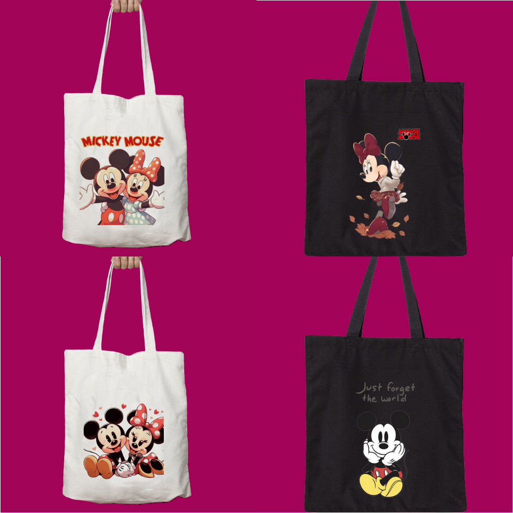 Totebag Tote bag Mickey Mouse Lucu Tas Anak Sekolah Remaja Dewasa Wanita Tas Selempang