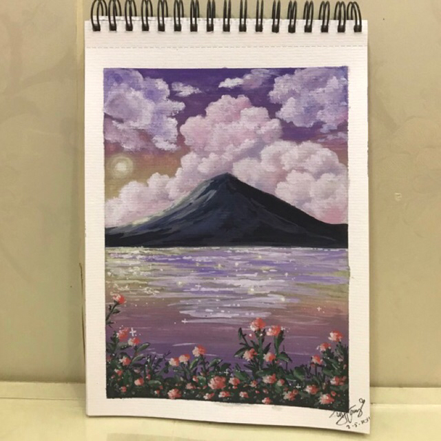 

Lukisan Pemandangan Akrilik Gouache Watercolor paper ukuran a5 aesthetic (handmade)