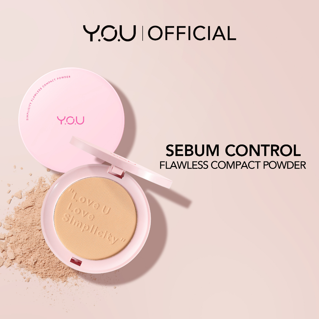 YOU Simplicity Flawless Compact Powder | Bedak Padat | Natural Makeup Tahan Lama | Sebum Control | P