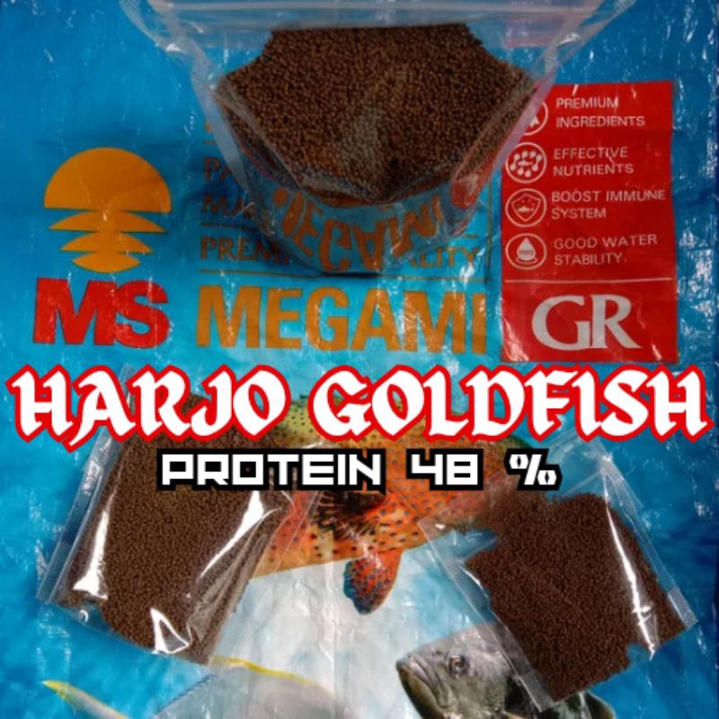 PELET MEGAMI / PELET TIPE TENGGELAM TINGGI ROTEIN 48% / PELET IKAN KOI KOKI MANFISH DAN PREDATOR
