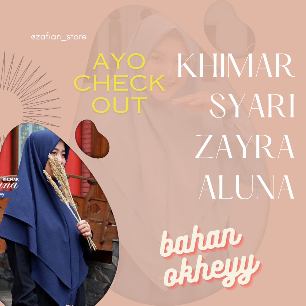 Khimar syari hijab Zayra aluna hijab dua layer / jilbab syari jumbo