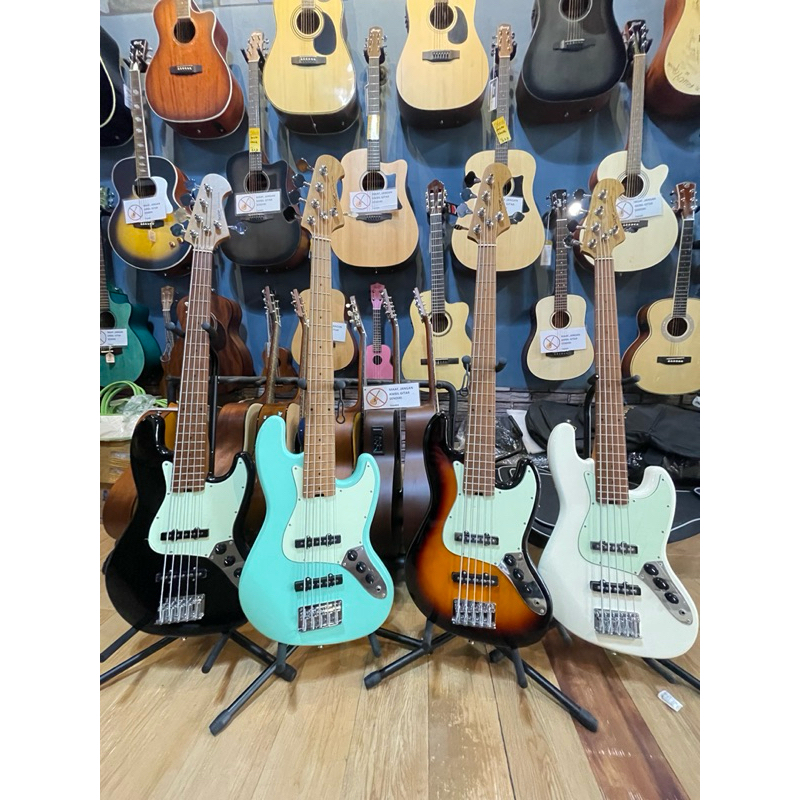 Bass SQOE SJB650 Roasted Maple Jazz Bass 5string