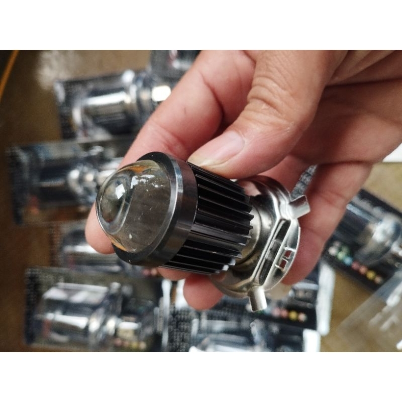 bolam led laser H4 2 warna putih kuning