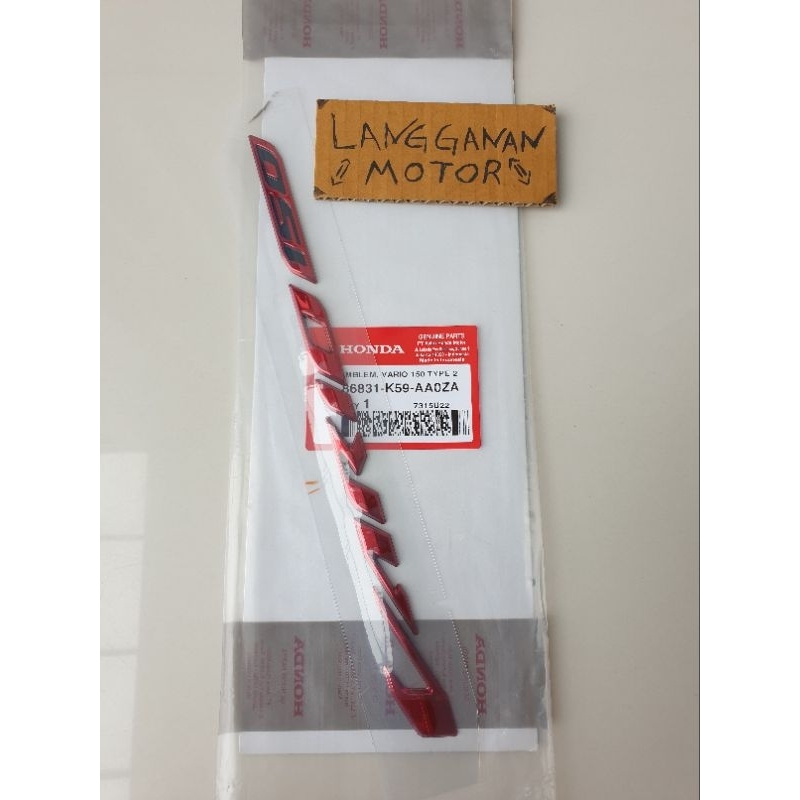 ORIGINAL AHM EMBLEM BODY LOGO TULISAN TIMBUL VARIO 150 MERAH SATUAN