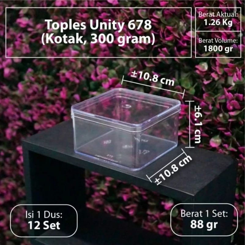 Toples Kue Kering Unity Kotak / toples Kotak