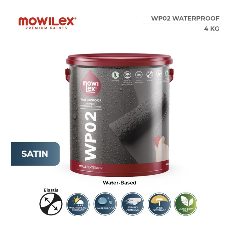 MOWILEX Waterproof WP02 Coating Exterior 4 KG (Cat Elastis Anti Bocor)