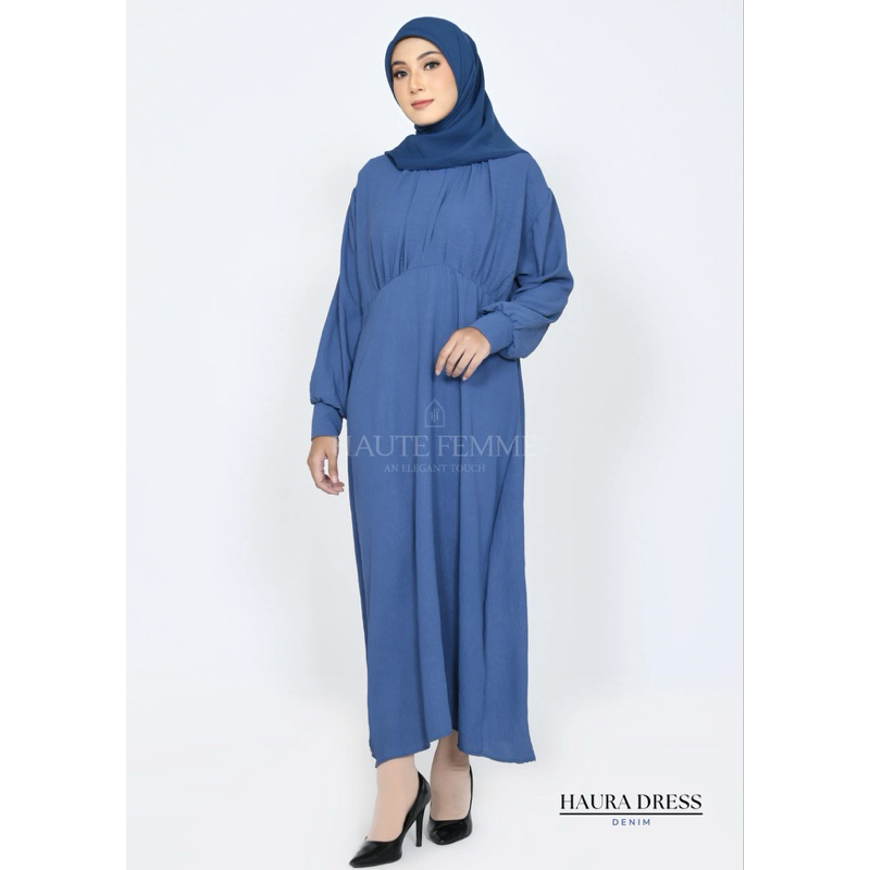 BLUE DENIM HAURA DRESS BY HAUTE FEMME/WANITA/CRINKLE/PREMIUM