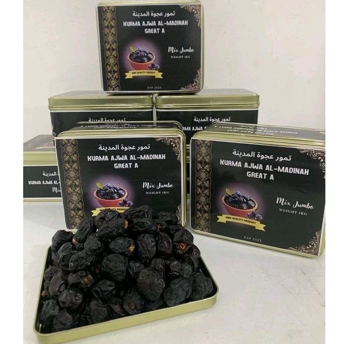 

Ajwa Al-Madinah Jumbo Kurma Premium (kaleng 1kg)