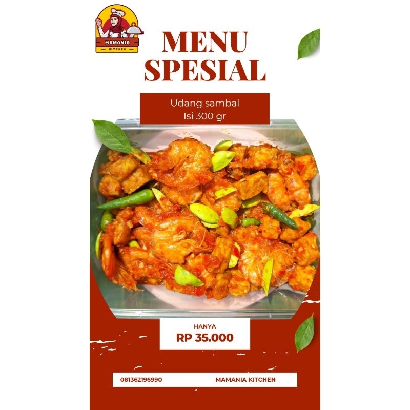 

Udang sambal 300gr porsi 3-4 makan [Pengiriman instan]