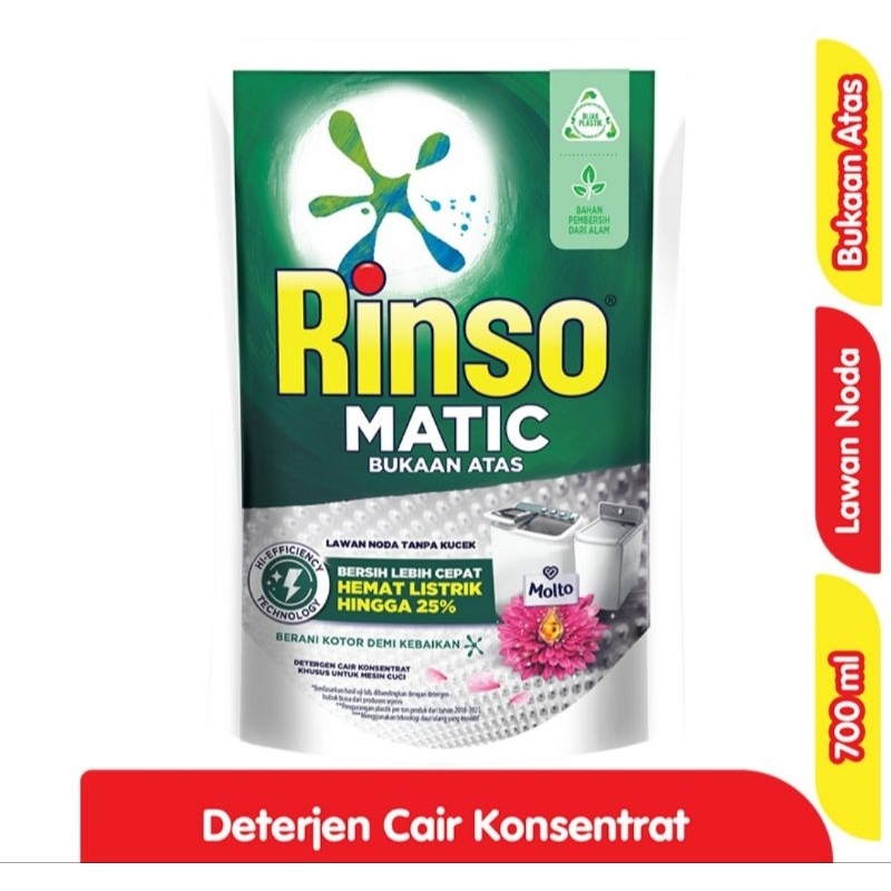 rinso matic liquid bukaan atas 700ml