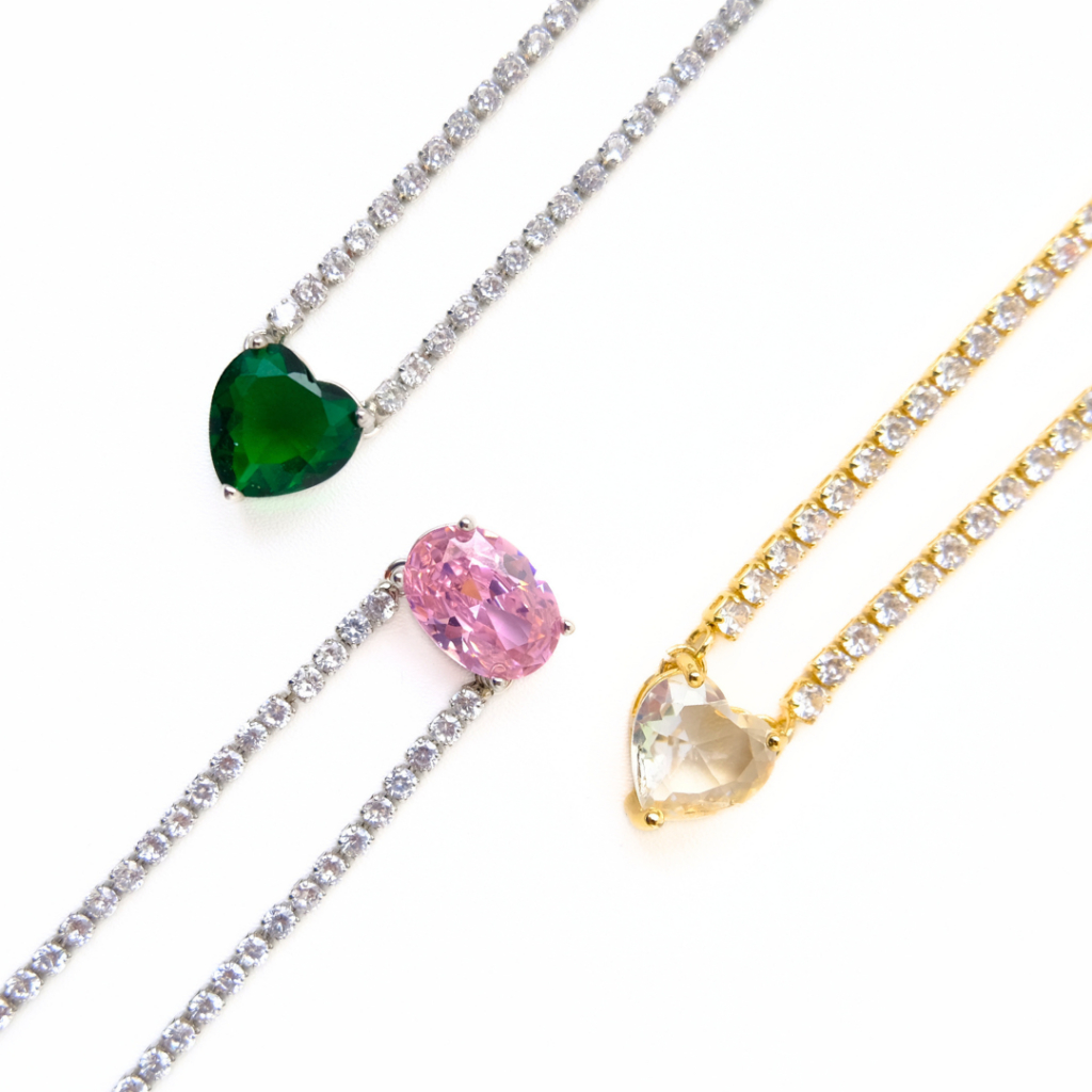 Tennis Necklace Love Heart Oval Choker