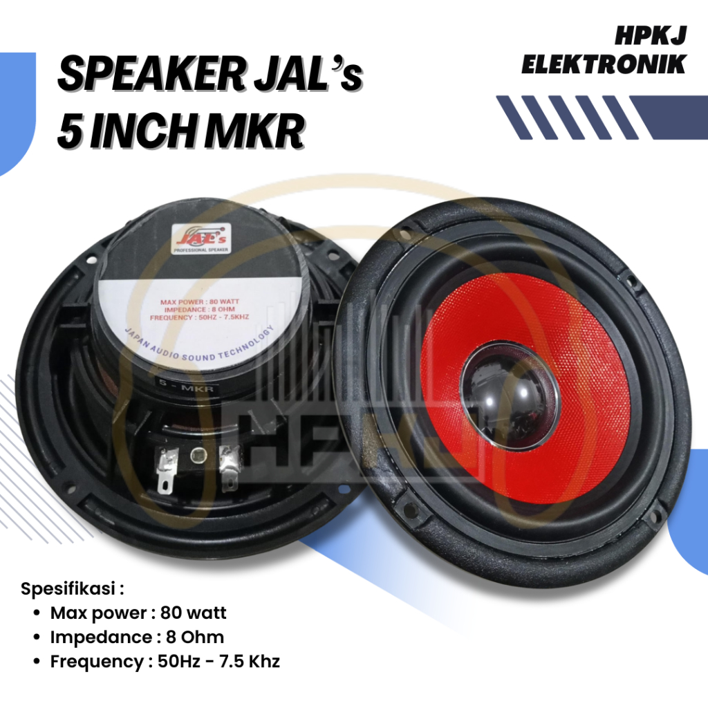 SPEAKER JAL'S 5" MKR SPEAKER JAL'S 5 INCH 80WATT