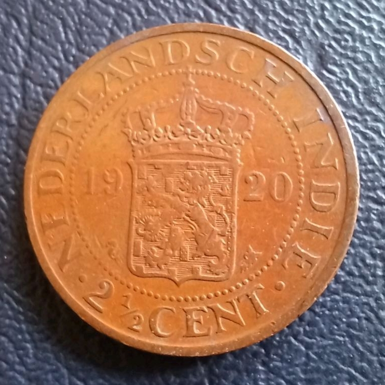 Uang kuno koin 2,5  Cent Nederlandsch Indie tahun 1920