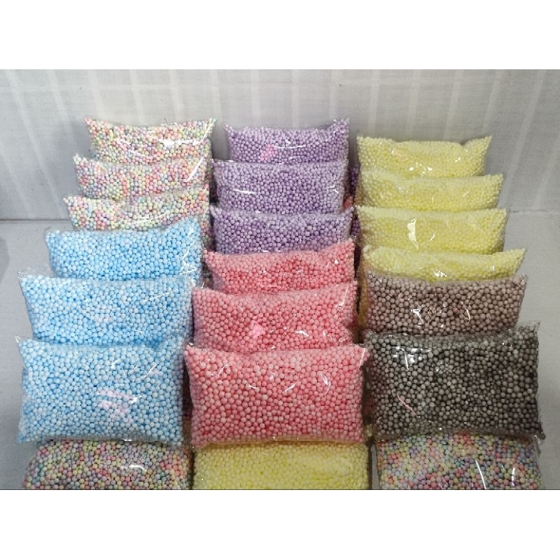 styrofoam butir warna-warni, styrofoam bola- kecil, styrofoam undian