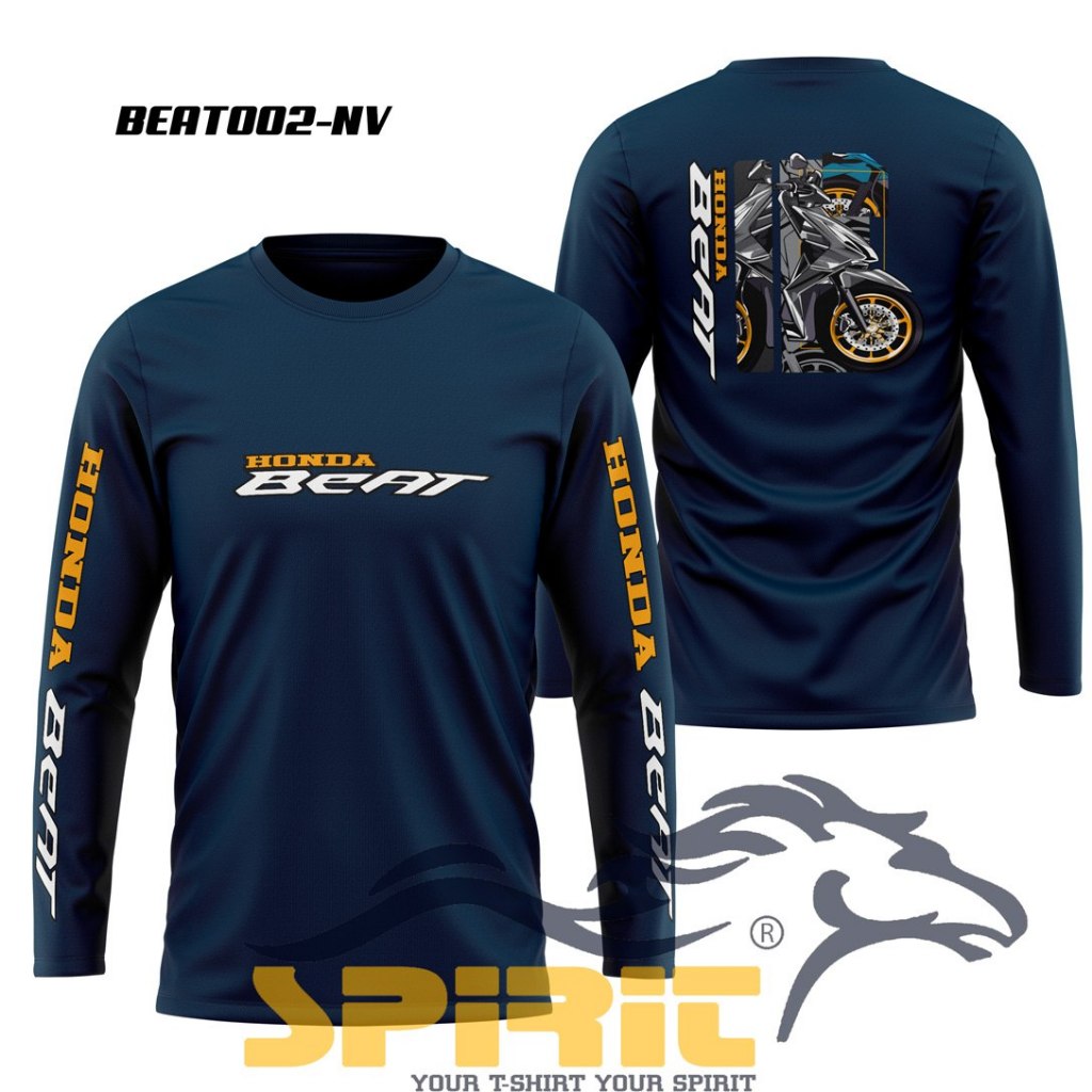 Baju Motor Beat Modifikasi Lengan Panjang Kaos Touring Honda Beat Katun Combed 24s Distro Premium