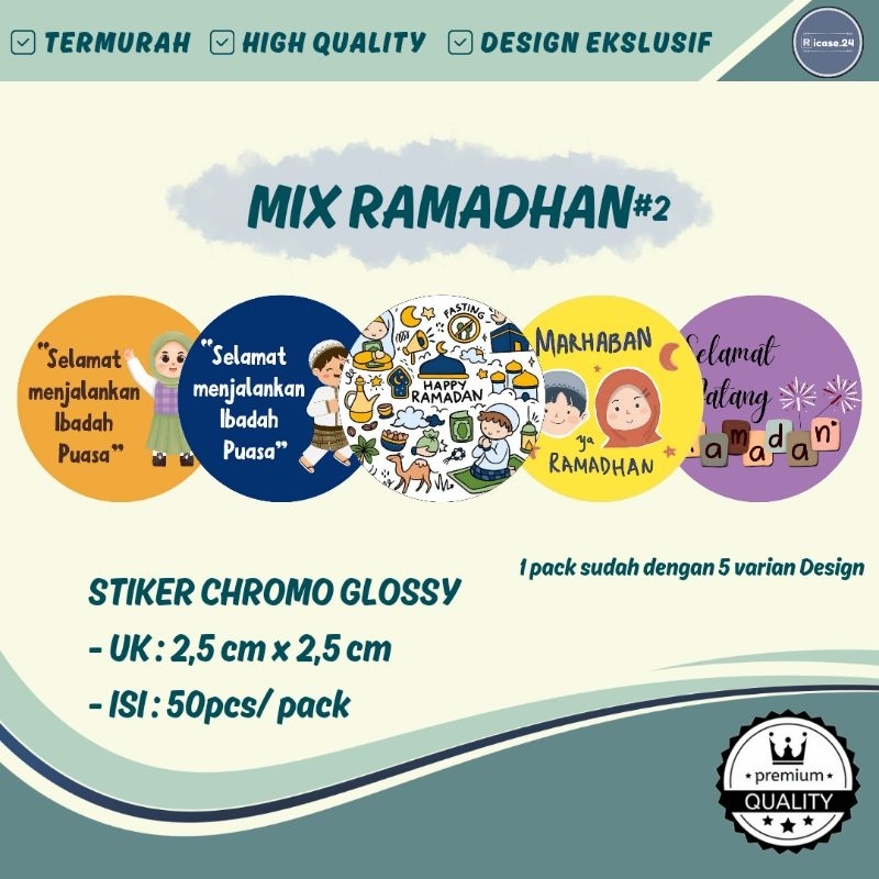 

STIKER MIX RAMADHAN VERSION 2 | STIKER CROMO | EKSKUSIF | HIGH QUALITY | TERMYRAH | 1 PACK = 50 PCS