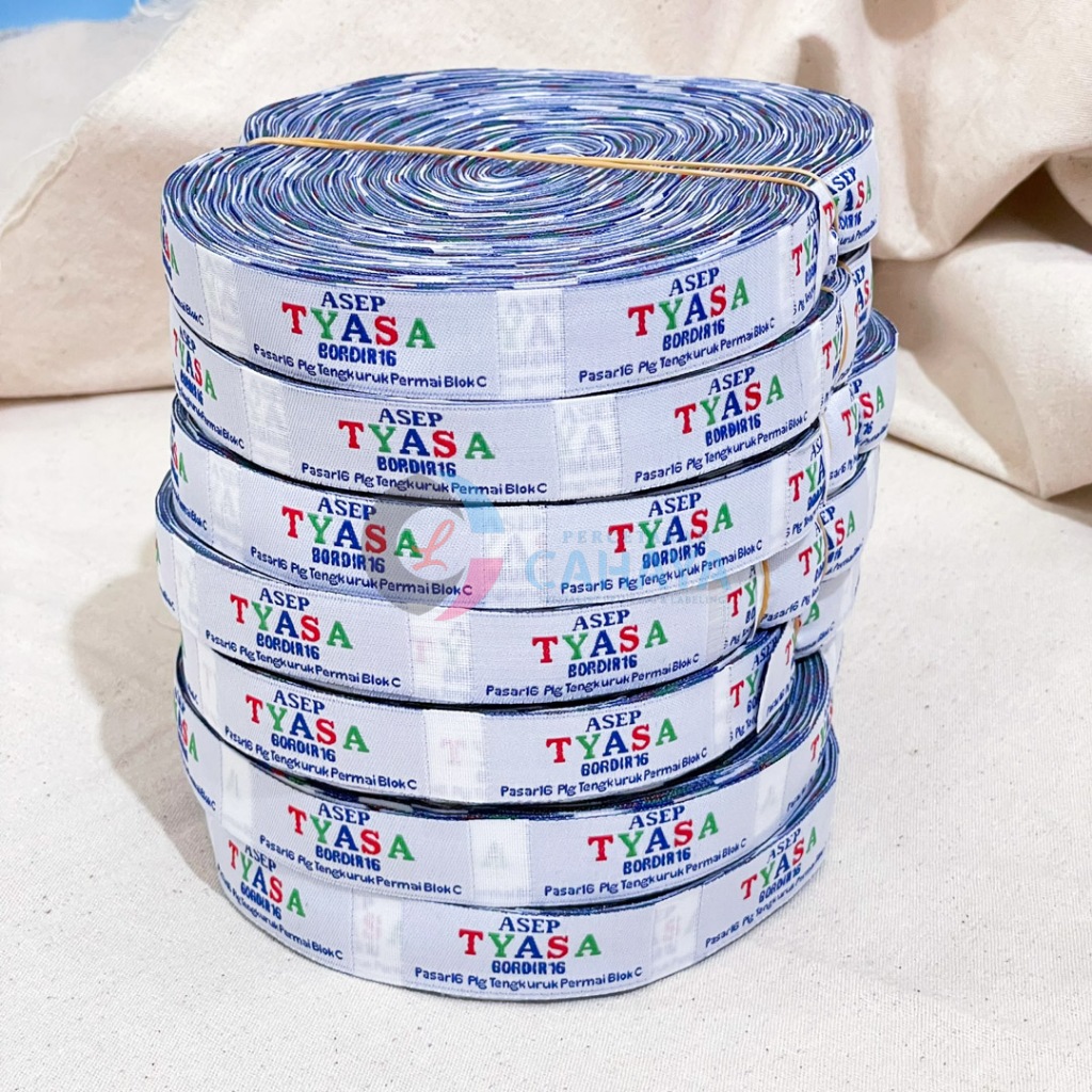 

3.5x4cm Label Woven Damask / Label Baju Rajut / Label Bordir / Label Baju / Label Celana / Label Murah Free Desain
