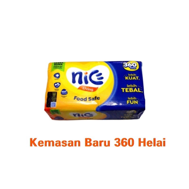 TISSU NICE 360 HELAI KEMASAN BARU (180 SHEETS)