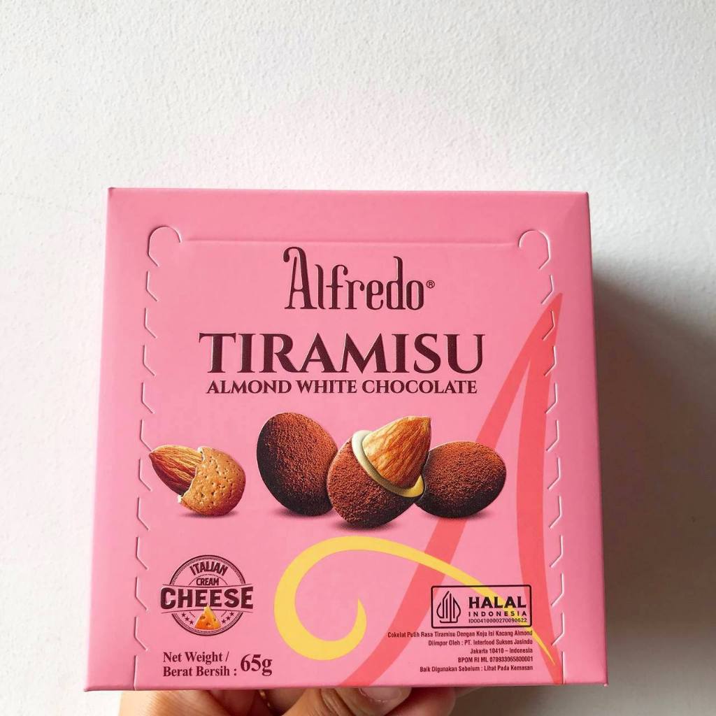 

Coklat Alfredo Tiramisu Almond White 65gr