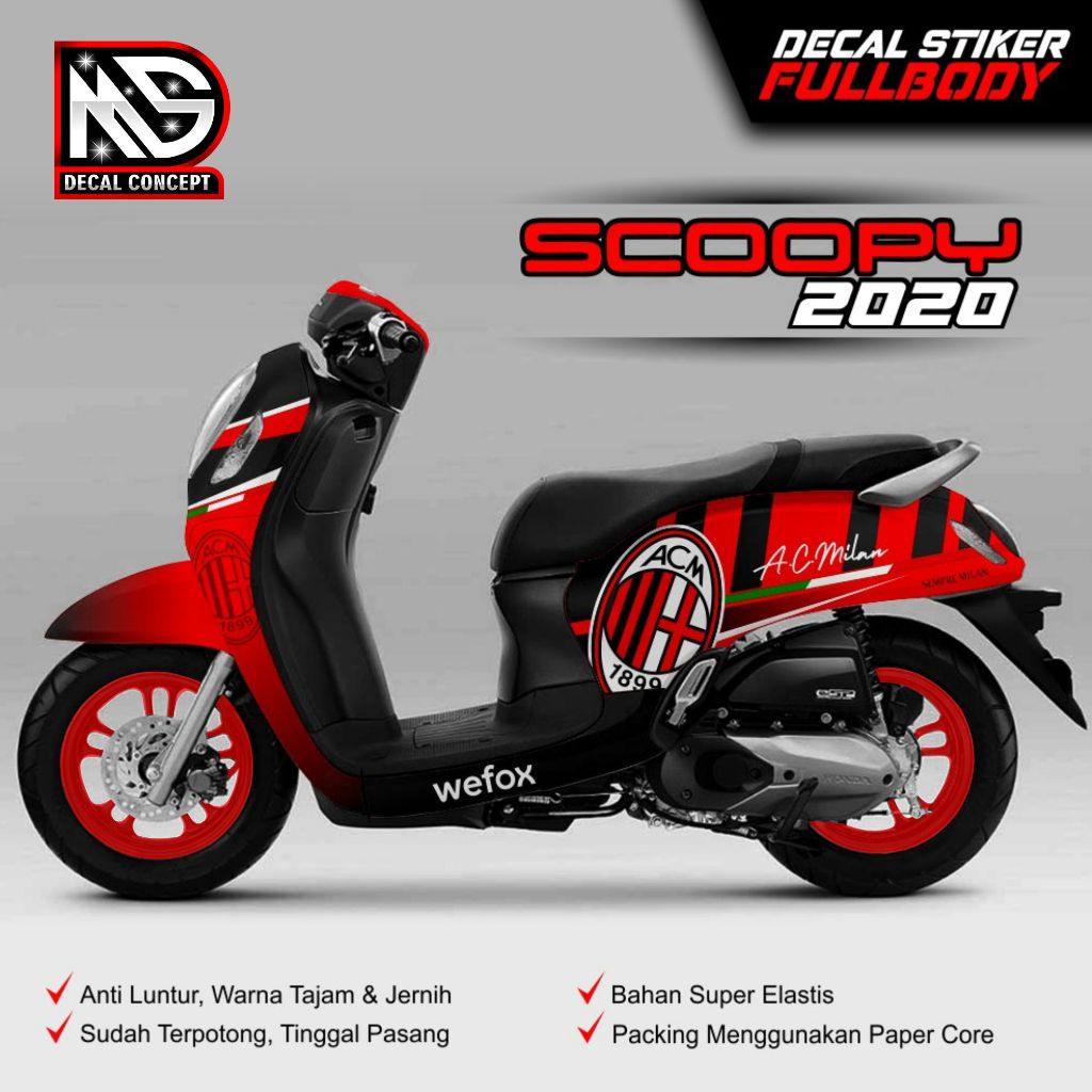 (ANTILUNTUR) Decal Scoopy Stiker Scoopy Full Body Scoopy New 2020 2021 motif racing Stiker decal var