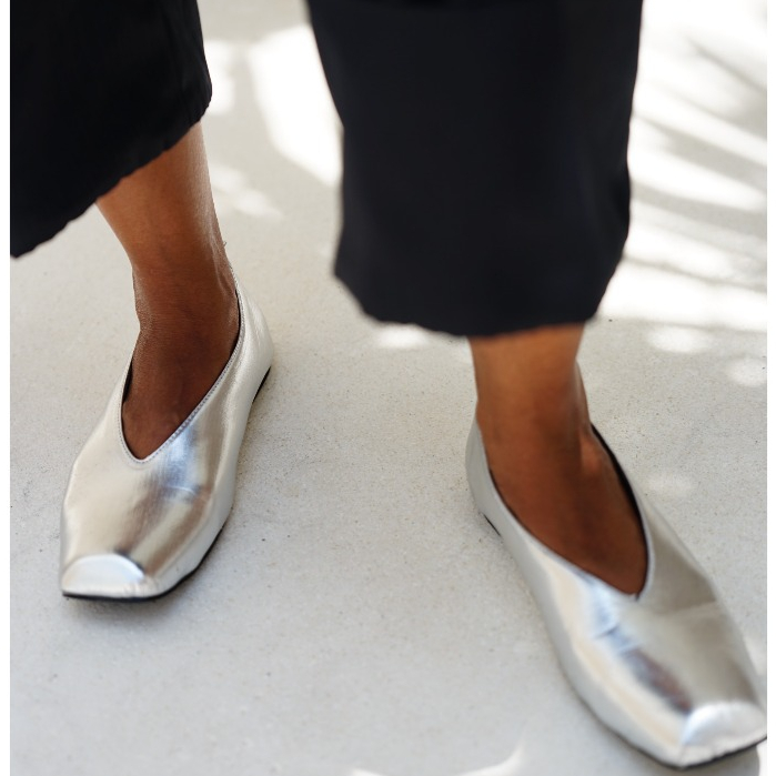 Raitalexander - Zandaya Silver - Flat Shoes - Slip-On - Mules - Mary Janes - Sepatu Sandal Wanita