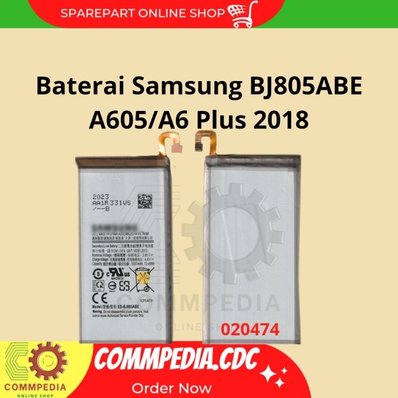 Baterai Samsung A6 Plus 2018/A605