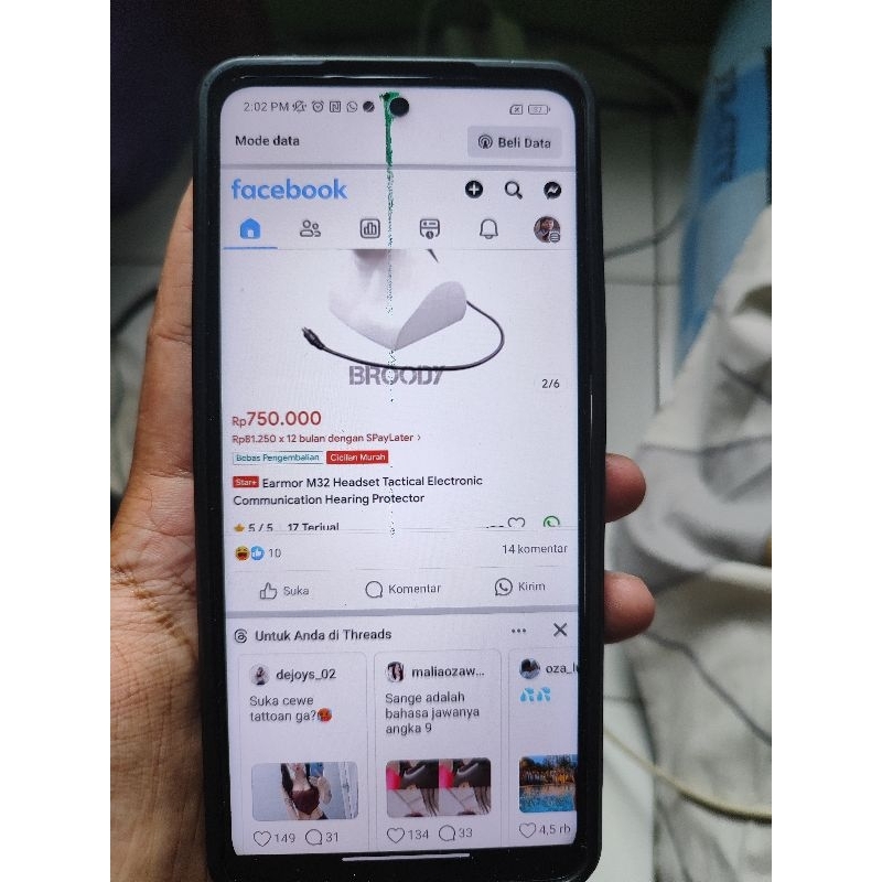 xiaomi poco x3 nfc 6/64 second minus ada dent hijau