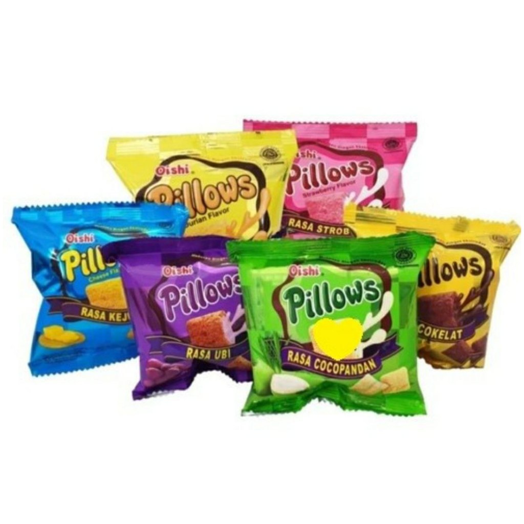 

Oishi Pillows 6gr Cokelat Ubi Strawberry Keju Durian Coklat Kacang - Ubi