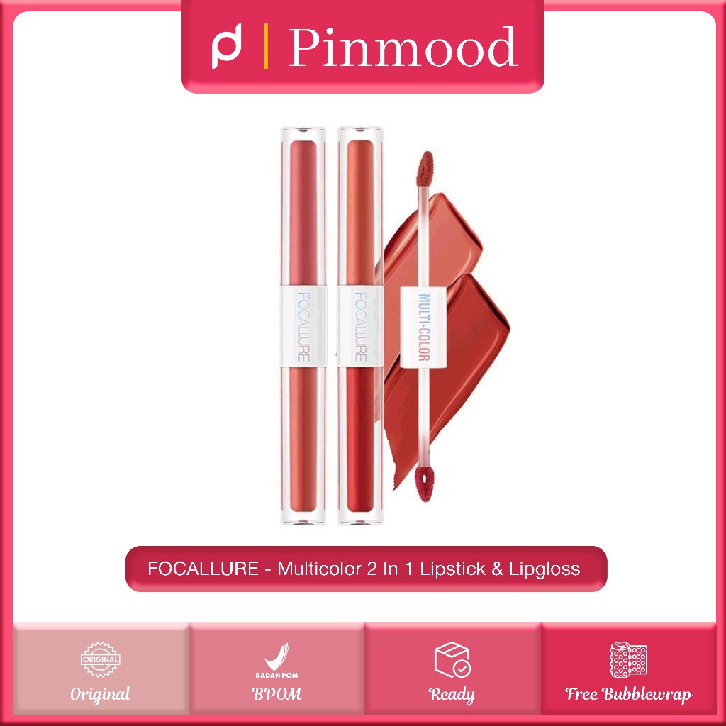 FOCALLURE - MULTICOLOR 2-IN-1 LIPSTICK & LIP GLOSS ( FA-327 ) - Liquid Lipstik Matte Dual Stick Lipg