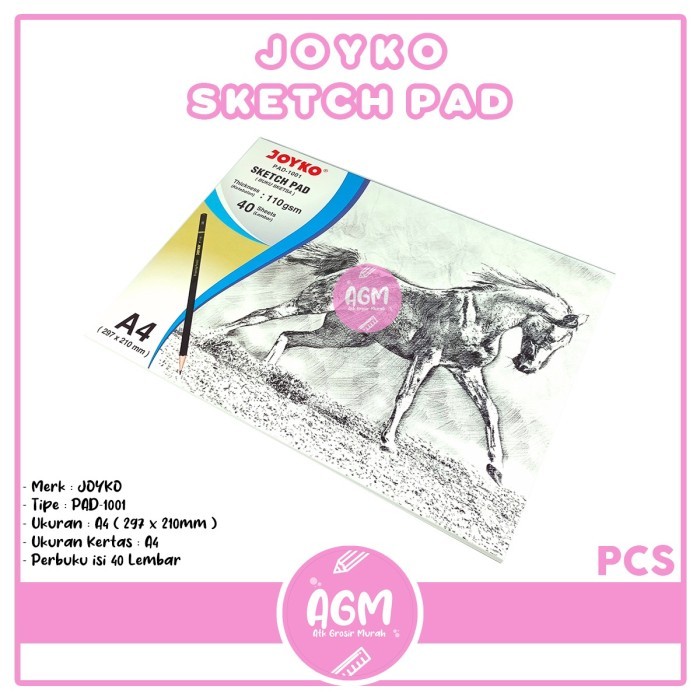 

Sketch Pad Merk Joyko Tipe PAD-1001 A4 110gsm - 40 lembar perpack